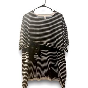 Black Cat AOP Striped Short sleeve shirt Size XL